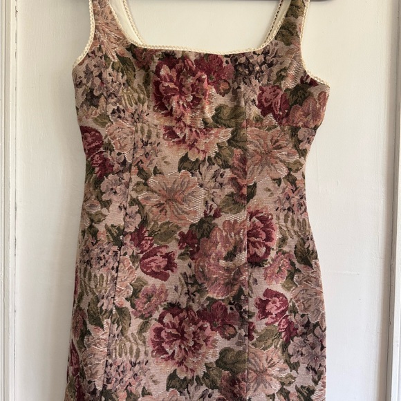 Altar'd State Floral Tapestry Mini Dress - Red and Green - Picture 2 of 7